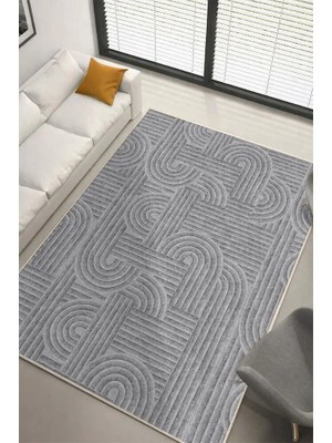 Lioara Home Gri Renk Dijital Baskılı Halı – Modern, Kaymaz Taban, Leke Tutmaz, Salon & Oturma Odası Için Halı