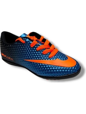 Walked 401-26 Çocuk Halı Saha Ayakkabı Mavi Turuncu 31-35