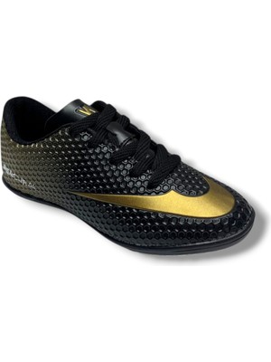 Walked 401-26 Çocuk Halı Saha Ayakkabı Siyah Altın 31-35