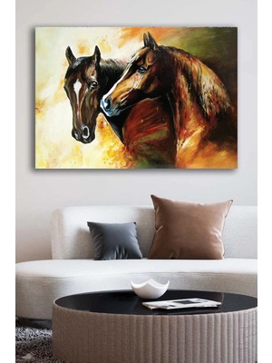 Şehzat Kanvas Duvar Tablosu Baskılı Modern Dekoratif Yağlıboya Atlar Ev Ofis Otel Dekor Tablo