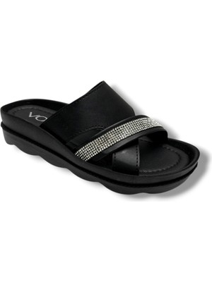 Voga 1700-159-26 Deri Taşlı Anatomik Çapraz Kadın Terlik