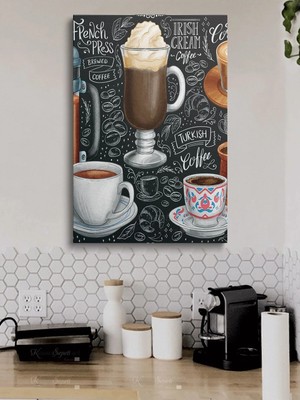 Şehzat Cafe Caffe Cafeler Kahve Büfe Büfeler Için Abstract Trend Dekoratif Kanvas Canvas Tablo Tablolar