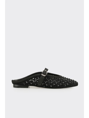 Elle Siyah Kadın  Düz Terlik