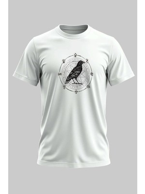 Buzagi Karga ve Büyü Regular Kalıp Dijital Baskılı Beyaz Tişört