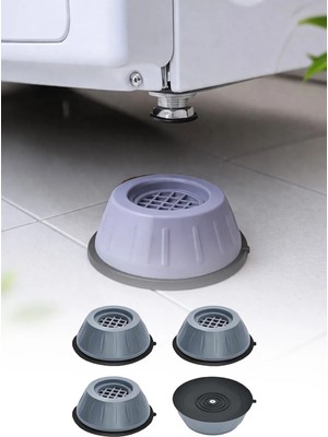 Beyaz Eşya Altlığı Çamaşır Makinesi Titreşim Önleyici Kaydırmaz Vantuzlu Koruyucu Stoper 4 Adet