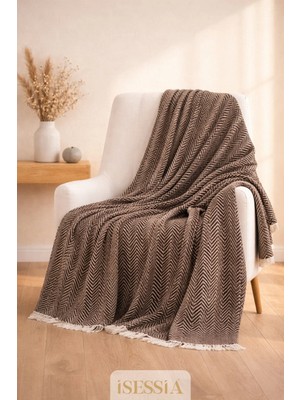 Isessia Miora Zigzak Desenli Bohem Koltuk Örtüsü |tekli & Üçlü Koltuk | 155 x 200 cm