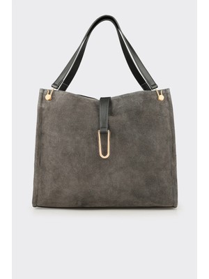 Elle Antrasit Kadın Büyük Omuz Çantası