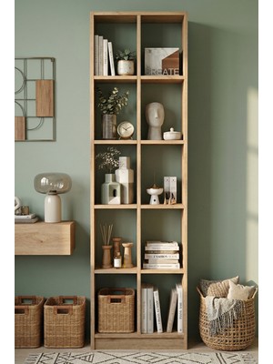 Robin Home Vera Geniş Kitaplık 10 Raflı 180CM Sepet