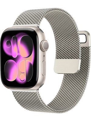 Nezih Case Apple Watch 5/6/7/8/9/10/se/ultra/ultra2 44/45/49MM Seri 10/11 46MM Mıknatıslı Metal Kordon