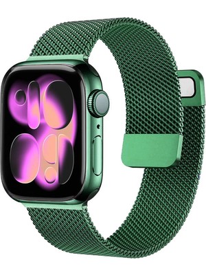 Nezih Case Apple Watch 5/6/7/8/9/10/se/ultra/ultra2 44/45/49MM Seri 10/11 46MM Mıknatıslı Metal Kordon