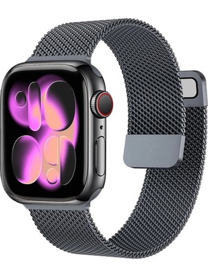 Nezih Case Apple Watch 5/6/7/8/9/10/se/ultra/ultra2 44/45/49MM Seri 10/11 46MM Mıknatıslı Metal Kordon