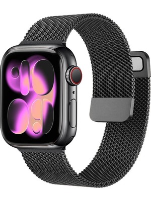 Nezih Case Apple Watch 5/6/7/8/9/10/se/ultra/ultra2 44/45/49MM Seri 10/11 46MM Mıknatıslı Metal Kordon