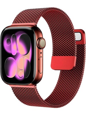 Nezih Case Apple Watch 5/6/7/8/9/10/se/ultra/ultra2 44/45/49MM Seri 10/11 46MM Mıknatıslı Metal Kordon