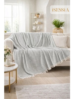 Isessia Miora Zigzak Desenli Bohem Koltuk Örtüsü |tekli & Üçlü Koltuk | 200 x 230 cm