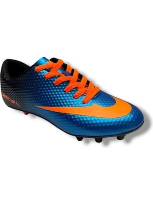 Walked 401-26 Çocuk Çivili Halı Saha Krampon Mavi Turuncu 31-35