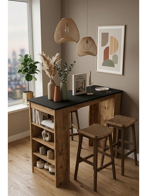 Robin Home Siyah-Çam Mutfak Masası Klasik Tasarım Suntalam Malzeme 120 cm Genişlik 101 cm Yükseklik