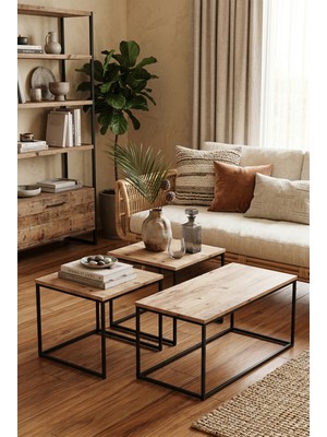 Robin Home Atlantis Metal Orta Sehpa Takımı Zigon Seti As9-A