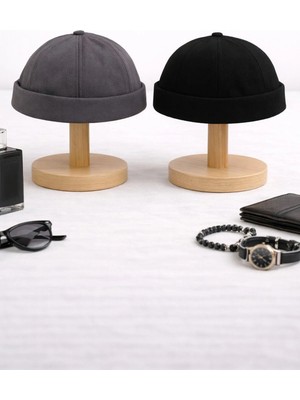 Ritagarcia Ayarlanabilir Gri-Siyah Retro Takke Yazlık 2.li Set