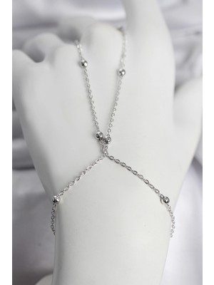 Aylina Mey Ithalat® 316L Çelik Gümüş Renk Top Zincirli Kadın Şahmeran