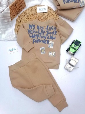 İggy Minik Aslan Forever Baskılı 2'li Takım Kahverengi
