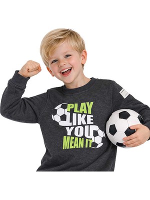 Hupalupa Store Hupalupa Basic Sweatshirt Siyah Play Like You 9-10 Yaş