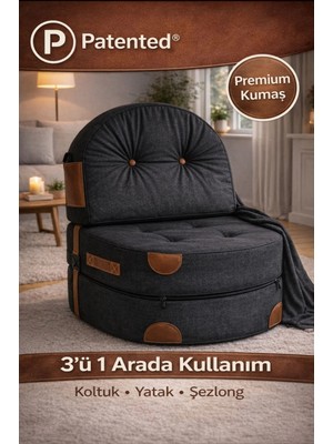 Pufymax Comfort Yeni Nesil Bohem Tekli Koltuk,Legom yataklı Katlanır Berjer,yer Yatağı, Modüler Yapı 65X75|85CM