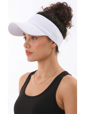 Ritagarcia Kadın Triko Esnek Vizör Şapka - Tenis, Koşu ve Spor Güneşliği