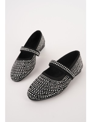 Muggo Meda Taşlı Tek Bantlı Günlük Kadın Babet