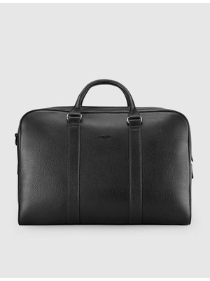 Cabani Hakiki Deri Siyah Erkek El ve Seyahat Çantası