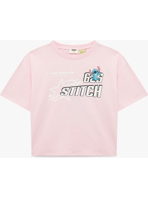 Koton Kısa Kollu Bisiklet Yaka Pamuklu Stitch Baskılı Lisanslı Tişört