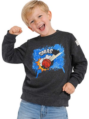 Hupalupa Store Hupalupa Basic Sweatshirt Siyah Smash 7-8 Yaş