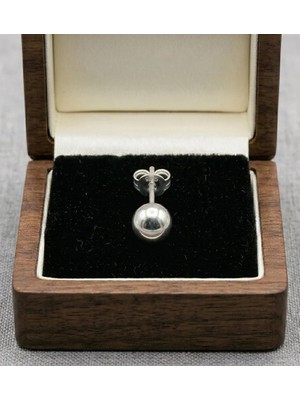 Silver Hunters Top Gümüş Küpe 4 mm 925 Ayar Gümüş Top Küpe