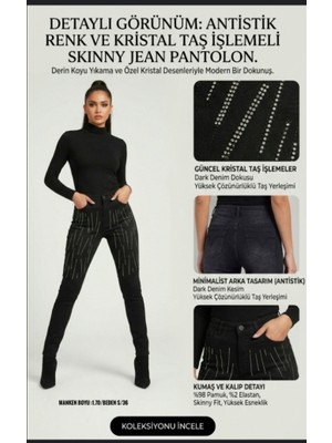 Hard Money Taş Işlemeli Likralı Dar Paça Kot Pantolon