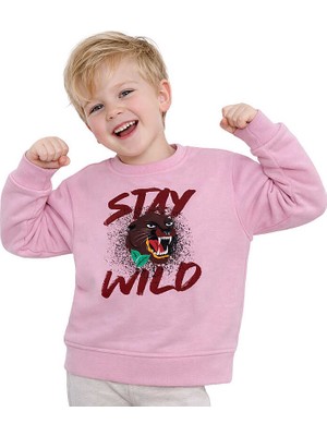 Hupalupa Store Hupalupa Basic Sweatshirt Pembe Stay 9-10 Yaş