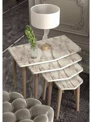 Savita Home Zigon Sehpa Ahşap 4'lü Kare
