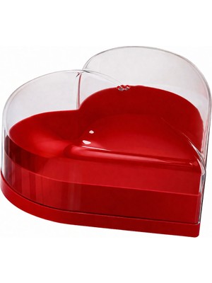 Limeks Limex Kalp Şeklinde Şeffaf Kırmızı Hediyelik Eşya