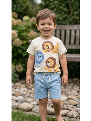 Aslan Baskılı 2'li Erkek Çocuk Takımı