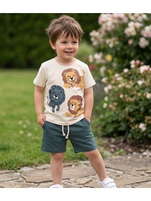 Aslan Baskılı Erkek 2'li Takım