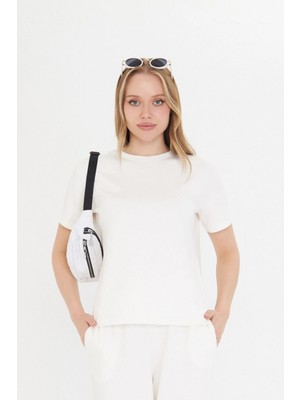 Thiff Gymwear Kadın Modal Kumaş Kısa Kolu Basic Tişört