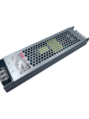 Jinbo 240W 24V 10A IP20 Slim Metal Kasa Iç Mekan Şerit LED Trafo – 3 Yıl Garantili (JLV-24240TK)