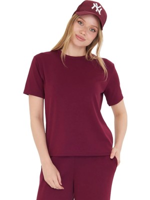 Thiff Gymwear Kadın Modal Kumaş Kısa Kolu Basic Tişört
