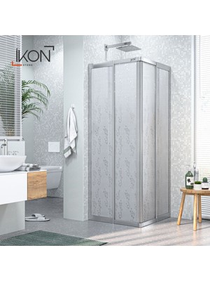İkon Duş Sistemleri Krom Kare | Mika Cam Duş Kabini H:180