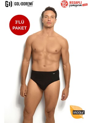 Jiber Erkek Premium Modal Pamuklu Çok Rahat İz Yapmayan Lastik 3'lü Kutulu Slip Külot