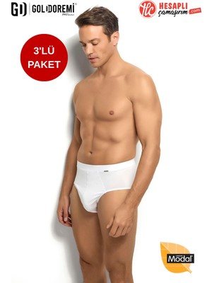 Jiber Erkek Premium Modal Pamuklu Çok Rahat İz Yapmayan Lastik 3'lü Kutulu Slip Külot