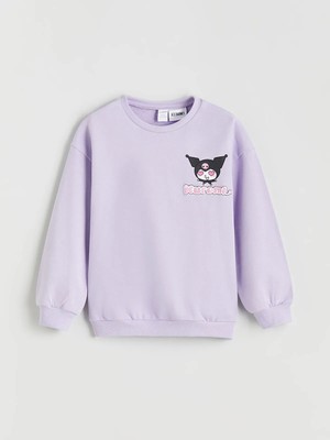 Lc Waikiki Yeni Sezon Bisiklet Yaka Kuromi Baskılı Kız Çocuk Sweatshirt