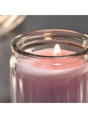 Alyora Shop Yeni Ikea Hökgök Bardakta Kokulu Mum, Açık Pembe, 12 Saat, Kırmızı Meyveler