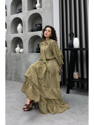 Cardella Sahra Premium Vual Kumaş Etek Bluz Ikili Takım - Rahat Kalıp, Uçuşan Dokulu Şık Tasarım, Tesettür Uyumlu