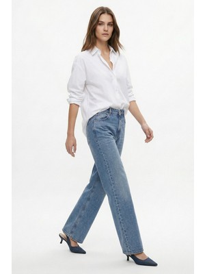 Rays Buzkar Yüksek Bel Taşlı Jean 520