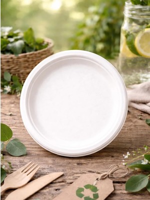 Parti Adresi Doğa Dostu Karton Tabak  – Geri Dönüştürülebilir Parti Tabağı 22 cm 25'li