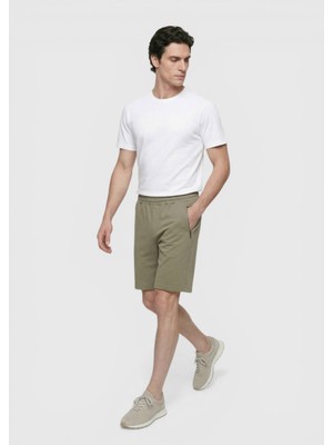 Ramsey Haki Düz Örme Regular Fit Casual Bermuda